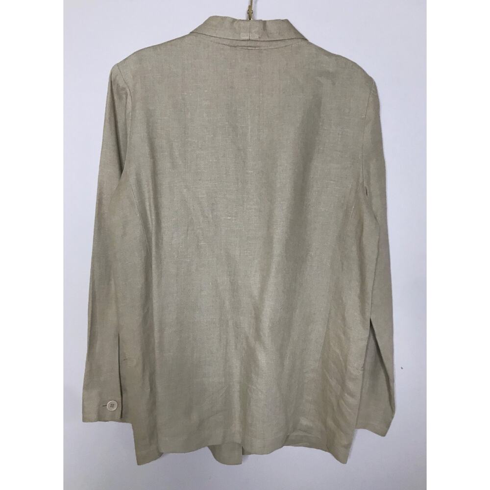 Diane Von Furstenberg Vintage 80s Linen Blazer Womens 14 Beige - Picture 6 of 8